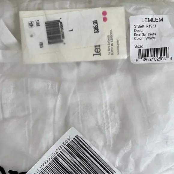 Lemlem Kelali White Sleeveless Maxi SunDress Size L - Picture 4 of 6